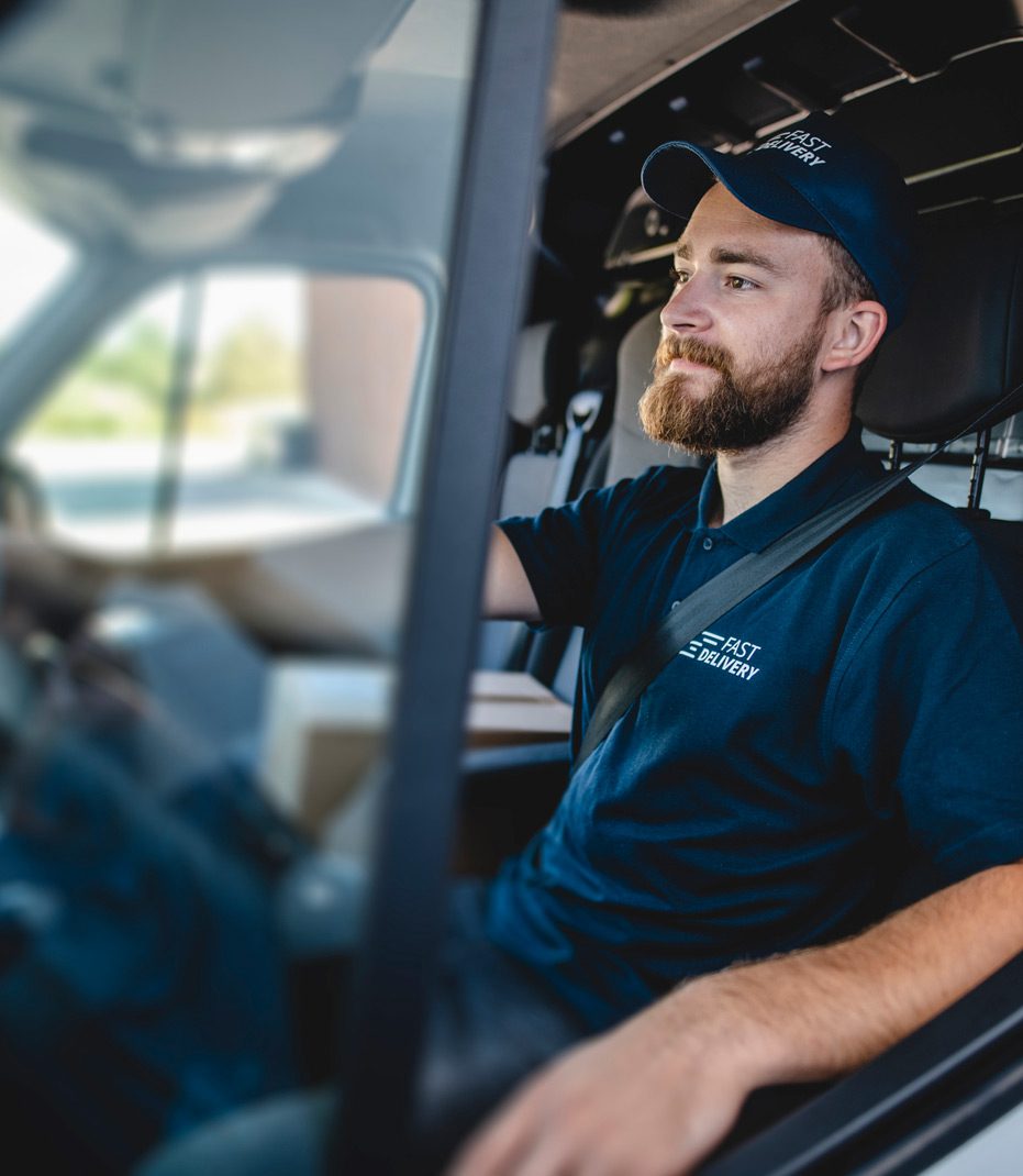 Safe-driver-avoiding-delivery-truck-accident