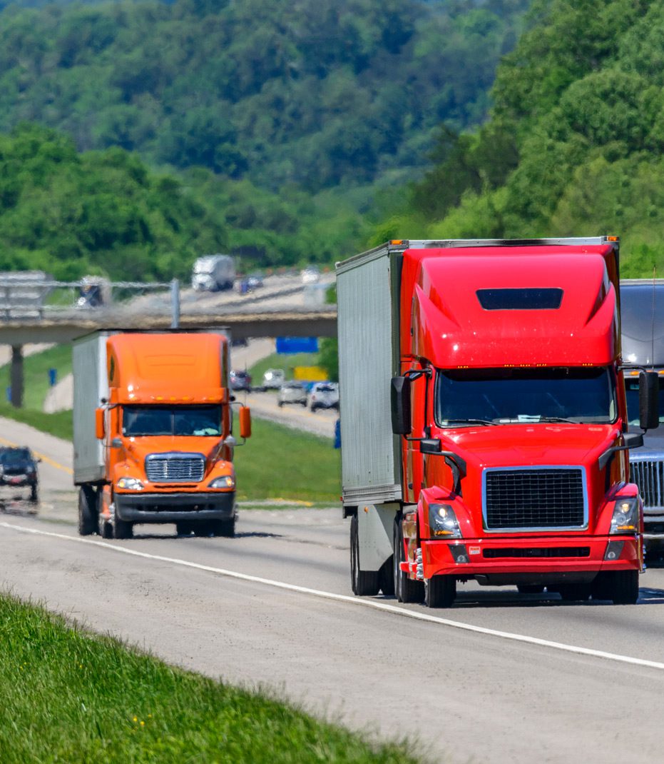 Truckers-driving-in-good-road-conditions