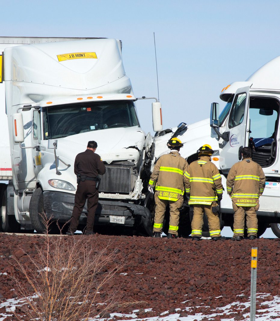 Two-trucks-involved-in-jackknife-accident