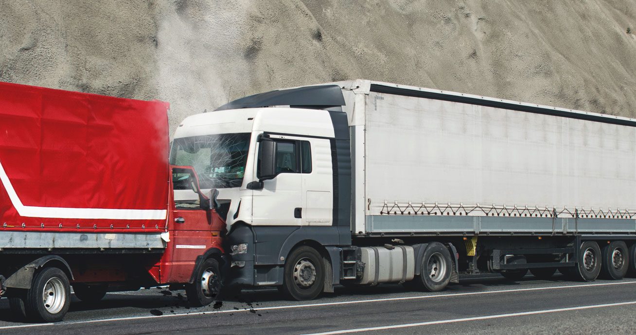 Two-semi-trucks-collided-head-on-with-visible-front-damage